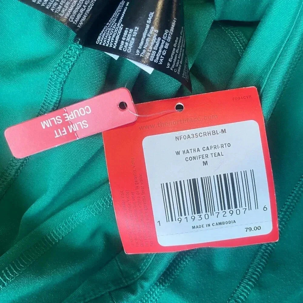 NWT The North Face Womens Hatha Capri Leggings Green Active Wear - Picture 8 of 12